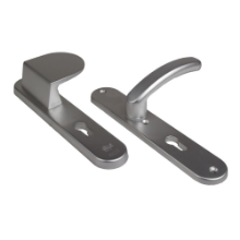 Afbeeldingen van Ami Veiligheidslangschild 250/50/1 Rotaveer Deurduwer 90/86 / Deurkruk 378 Linkswijzend - RVS-look 