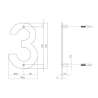 Afbeeldingen van INTERSTEEL Huisnummer 3 150x2mm rvs geborsteld 4020