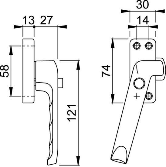 Afbeeldingen van Hoppe raamb. 4sg.f1 m/nok 013hnd drukknop
