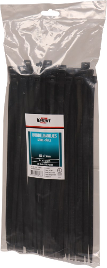 Afbeeldingen van Kelfort bundelbandjes - 7.6x300mm - zwart UV-bestendig 
