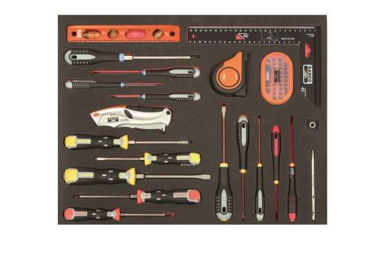 Afbeeldingen van Bahco foam 3/3 Schroevendraaiers gleuf, PH, PZ, TORX en meetgereedschap 50 delig