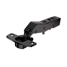 Afbeeldingen van Hettich Sensys hoekscharnier W30 met geïntegreerde demping (Sensys 8639i W30), in obsidiaanzwart, opliggend, openingshoek 95°, TH-boorbeeld 52 x 5,5 mm, voor schroefbevestiging (-)