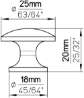 Afbeeldingen van Siro Meubelknop metaal - L 25mm/H 20mm/B 25mm chroom glanzend 