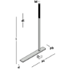 Afbeeldingen van GB Muurplaatanker met plaat excentrisch M12 x 400mm plaat 225mm Op=Op