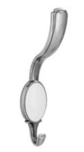 Afbeeldingen van Siro Kapstokhaak metaal - boorafstand 24mm/L 158mm/H 64mm/B 34mm antiek zilver/wit 