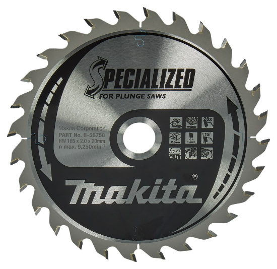 Afbeeldingen van Makita Zaagb Hout 165X20X2 28T B-56758