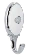 Afbeeldingen van Siro Kapstokhaak metaal - boorafstand 24mm/L 77mm/H 29mm/B 34mm chroom glanzend/wit 