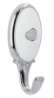 Afbeeldingen van Siro Kapstokhaak metaal - boorafstand 24mm/L 77mm/H 29mm/B 34mm chroom glanzend/wit 