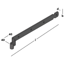 Afbeeldingen van GB Bochtheng voor pen Ø16 550 45x6 zwarte Epoxy Coating