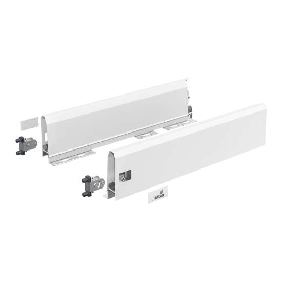 Afbeeldingen van Hettich ArciTech Schuif- / frontlade, setverpakking, ladezijwand hoogte 126 x NL 300 mm, wit, links en rechts