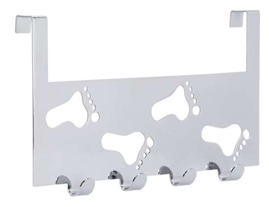 Afbeeldingen van Siro Deurkapstok metaal - met 4 haken L 255mm/H 34mm/B 140mm - chroom glanzend 