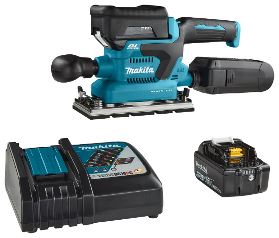 Afbeeldingen van Makita vlakschuurmachine DBO380RTJ - 18V 2x5.0 Ah accu - inclusief snellader in Mbox