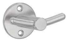 Afbeeldingen van Siro Kapstokhaak metaal - boorafstand 28mm/L 42mm/H 55mm/B 64mm RVS 