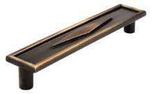 Afbeeldingen van Siro Meubelgreep metaal - boorafstand 128mm/L 140mm/H 22mm/B 26mm antiek messing 
