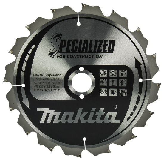 Afbeeldingen van Makita cirkelzaagblad - Ø235X0.0X30mm 16T 20° - voor hout