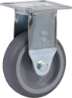 Afbeeldingen van Kelfort bokwiel - Ø75mm (60kg) - gegalvaniseerd met plaat en glijlager blauw/grijs rubber loopvlak 