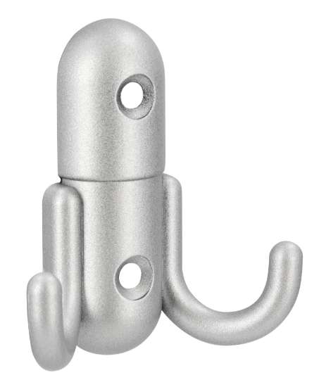 Afbeeldingen van Siro Kapstokhaak metaal - boorafstand 32mm/L 60mm/H 23mm/B 56mm - aluminium 