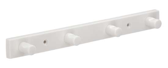 Afbeeldingen van Siro Haaklijst kunststof - boorafstand 168mm/L 300mm/H 35mm/B 30mm wit 