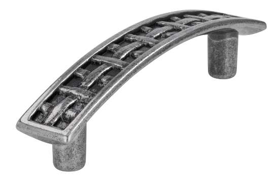 Afbeeldingen van Siro Meubelgreep metaal - boorafstand 96mm/L 126mm/H 31mm/B 21mm - antiek zilver 