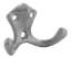Afbeeldingen van Siro Kapstokhaak metaal - boorafstand 17x18x18mm/L 39mm/H 22mm/B 65mm - gepolijst aluminium 