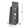 Afbeeldingen van GB balkdrager GBS-ZL - 46x146x1,5mm - epoxycoating zwart