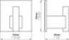 Afbeeldingen van Siro Haak metaal - zelfklevend L 50mm/H 38mm/B 50mm chroom glanzend 