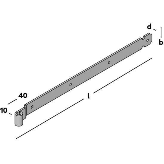 Afbeeldingen van GB Heng voor vlakwerk voor pen Ø16 700 45x6 Elektrolytisch Verzinkt Op=Op