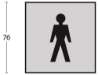 Afbeeldingen van INTERSTEEL Pictogram herentoilet zelfklevend vierkant rvs geborsteld 4601