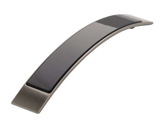 Afbeeldingen van Siro Meubelgreep metaal - boorafstand 160mm/L 200mm/H 26mm/B 30mm RVS effect/zwart 