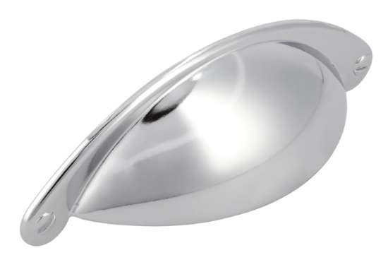 Afbeeldingen van Siro Schelpgreep metaal - boorafstand 64mm/L 104mm/H 25mm/B 32mm - chroom glanzend 