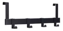 Afbeeldingen van Siro Deurkapstok metaal - met 4 haken L 404mm/H 56mm/B 136mm - mat zwart 