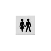 Afbeeldingen van INTERSTEEL Pictogram dames- en herentoilet zelfklevend vierkant rvs geborsteld 4601