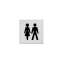 Afbeeldingen van INTERSTEEL Pictogram dames- en herentoilet zelfklevend vierkant rvs geborsteld 4601