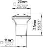 Afbeeldingen van Siro Meubelknop metaal - L 20mm/H 23mm/B 20mm chroom glanzend/ transparant 