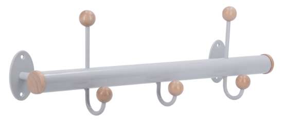 Afbeeldingen van Siro Haaklijst metaal - boorafstand 348mm/L 412mm/H 102mm/B 124mm - grijs/esdoorn 
