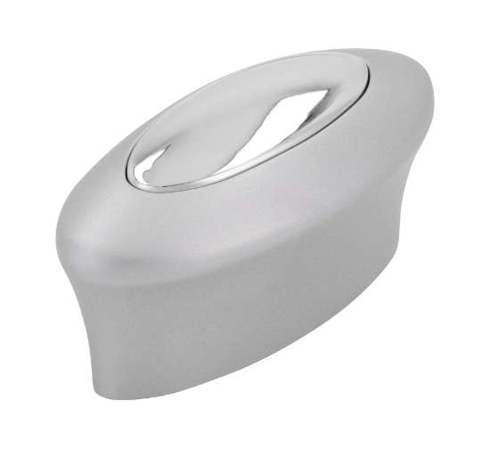 Afbeeldingen van Siro Meubelgreep kunststof - boorafstand 32mm/L 55mm/H 25mm/B 25mm - aluminium/chroom 