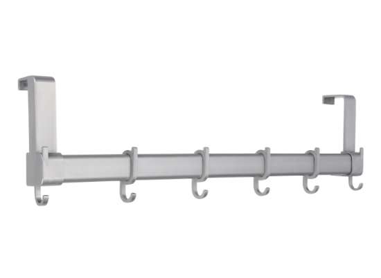 Afbeeldingen van Siro Deurkapstok kunststof - met 6 haken L 480mm/H 60mm/B 139mm grijs 
