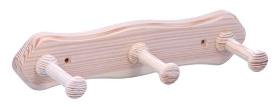Afbeeldingen van Siro Haaklijst hout - boorafstand 162mm/L 270mm/H 77mm/B 60mm grenen 