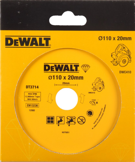 Afbeeldingen van DeWALT Diamant zaagblad nat DT3714