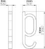 Afbeeldingen van Siro Deurkapstok kunststof - met 7 haken L 590mm/H 60mm/B 139mm wit 