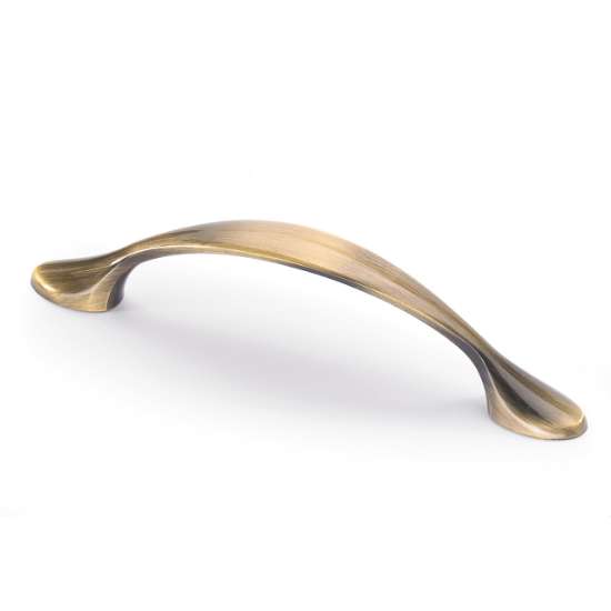 Afbeeldingen van Hettich Greep Haida, boorafstand 96, L 126 mm, B 13 mm, H 22 mm, messingkleurig antiek geborsteld