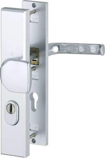 Afbeeldingen van Hoppe Inbraakwerend-wisselgarnituur aluminium London 61G/2236ZA/2214/113 - PC55 - F1