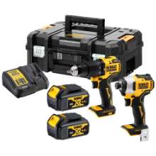 Afbeeldingen van DeWalt brushless Combiset DCK2062M2T-QW - 18V XR 2x4.0Ah - schroef/klopboormachine DCD709 + slagschroevendraaier DCD809 in TSTAK WEEKDEAL