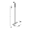 Afbeeldingen van GB muurplaatanker met plaat - M12x600mm plaat 150mm - verzinkt draad