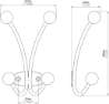 Afbeeldingen van Siro Kapstokhaak metaal - boorafstand 32mm/L 135mm/H 46mm/B 87mm - grijs/esdoorn 