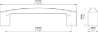 Afbeeldingen van Siro Meubelgreep metaal - boorafstand 128mm/L 147mm/H 34mm/B 19mm - RVS effect 