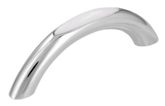 Afbeeldingen van Siro Meubelgreep metaal - boorafstand 64mm/L 81mm/H 26mm/B 9mm - chroom glanzend/wit 