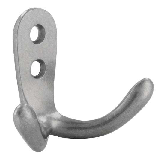 Afbeeldingen van Siro Kapstokhaak metaal - boorafstand 11mm/L 45mm/H 28mm/B 60mm - gepolijst aluminium 