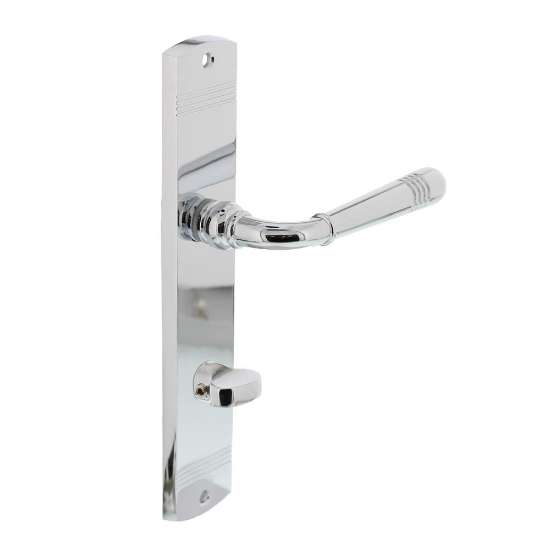 Afbeeldingen van INTERSTEEL Deurkruk Emily op schild 235x45x8 mm met WC63/8 mm chroom 1705
