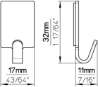 Afbeeldingen van Siro Haak metaal - zelfklevend L 32mm/H 11mm/B 17mm RVS 